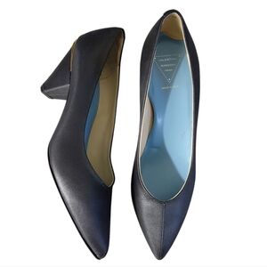 Valentina Rangoni Navy Leather Pump Blue Pointed Toe Heels Size 8.5